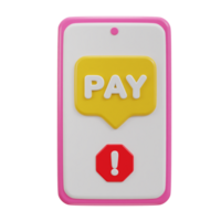 3d Forma de pagamento falhou ícone png