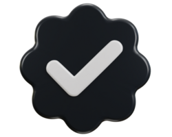 3d verified icon illustration png