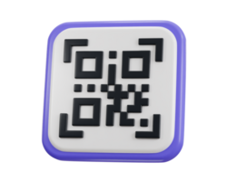 qr code balayage Paiement qr code 3d icône png