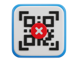 qr code scanning payment error qr code 3d icon png