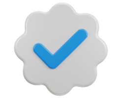 3d verified icon illustration png