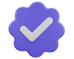 3d verified icon illustration png