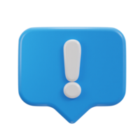 3d speech bubble with alert icon png