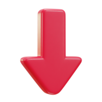 down arrow icon on 3d rendering illustration png