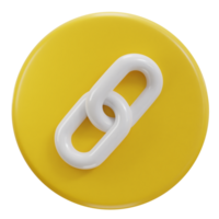 chain link backlink link button icon 3d render png