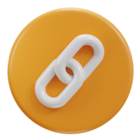 chain link backlink link button icon 3d render png