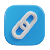 chain link backlink link button icon 3d render png