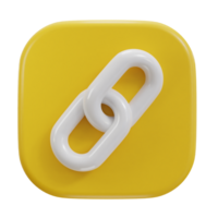 chain link backlink link button icon 3d render png