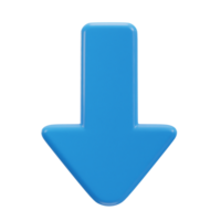 down arrow icon on 3d rendering illustration png