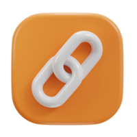 chain link backlink link button icon 3d render png