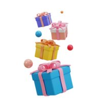 3d regalo caja paquete icono diseño png