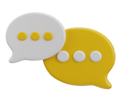3d chatting speech bubbles icon illustration png