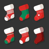 Colorful christmas stockings set. Merry christmas stockings collection vector