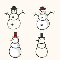 hand drawn snowman illustration collection vector