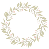 Wreath  Greenery Leaf color pencil style png