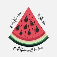 watermelon from the river to the sea palestine will be free vector