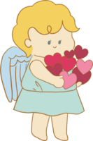 Cupidon ange griffonnage personnage Valentin l'amour vacances png