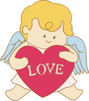 Cupid Angel doodle character valentine love holiday png