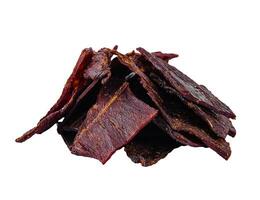 Isolated Beef Jerky on White Background photo