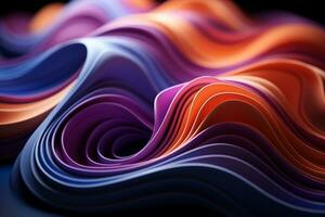 AI generated colorful wave banner background photo
