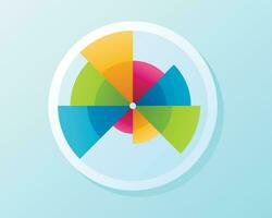 Vector pie chart with scales, infographic design element.