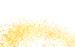 Magic particles of yellow glitter effect isolated on transparent background. Png. png