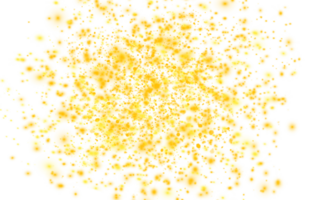 Magic particles of yellow glitter effect isolated on transparent background. Png. png