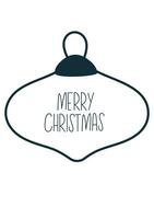 Happy new year card with simple typography and christmas ball. Vector