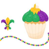 King cupcake with colorful icing png