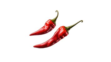 Red hot chili pepper on transparent background png. AI Generative png