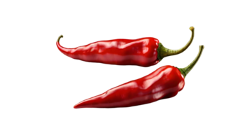 Red hot chili pepper on transparent background png. AI Generative png