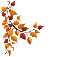 AI generated Warm  color tree leaf with branch - PNG