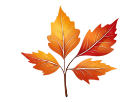 AI generated Warm  color tree leaf with branch - PNG