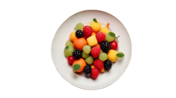 AI generated Fruits in a clay plate - free Png