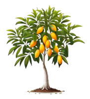 AI generated Mango tree with mango in transparent background with free PNG