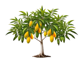 AI generated Mango tree with mango in transparent background with free PNG