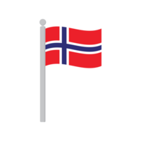 Flag of Norway on flagpole isolated png