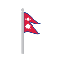 Flag of Nepal on flagpole isolated png