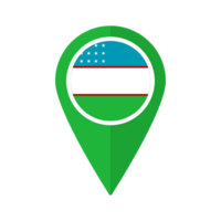 Flag of Uzbekistan flag on map pinpoint icon isolated green color png