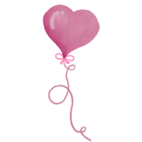 rosa vattenfärg hjärta ballonger png