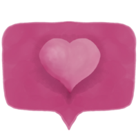 Watercolor speech bubbles and hearts png