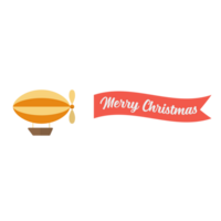 Airship pulls the banner with word MERRY CHRISTMAS on it png