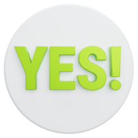 yes button 3d illlustration png