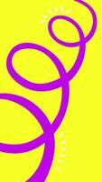 Vector colorful illustration with vertical template for social media posts before Birthday party of creative person. Bright decoration for stories design. Purple spiral wave on yellow background