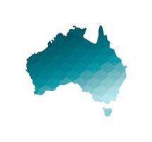 vector aislado ilustración icono con simplificado azul silueta de Australia mapa. poligonal geométrico estilo. blanco antecedentes.