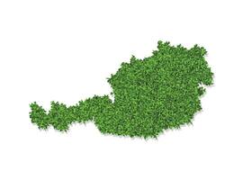 Vector isolated simplified illustration icon with green grassy silhouette of Austria map. White background