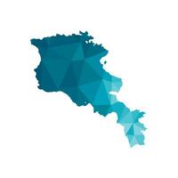 vector aislado ilustración icono con simplificado azul silueta de Armenia mapa. poligonal geométrico estilo, triangular formas blanco antecedentes.