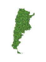 Vector isolated simplified illustration icon with green grassy silhouette of Argentina map. White background