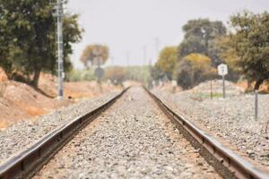 ferrocarril pistas en el Desierto foto