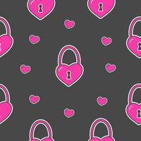 seamless pattern heart with padlock, 2000s emo style, y2k aesthetic, vector pattern for textiles, t-shirts, packaging and more